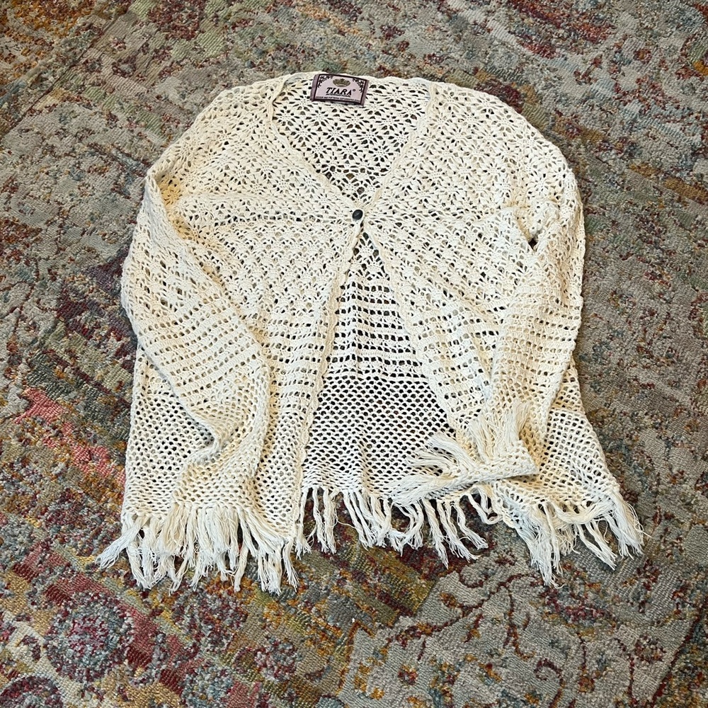 Vintage whimsy crocheted cardigan
